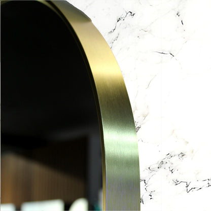 Brushed Gold Framed Round Mirror - 600mm