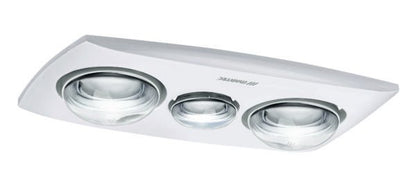 Contour 2 - 3 in 1 Bathroom Heater Exhaust Fan & 8w LED Light - White