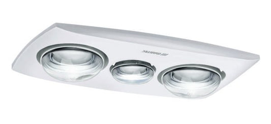 Contour 2 - 3 in 1 Bathroom Heater Exhaust Fan & 8w LED Light - White