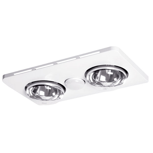 Essence 2 2 Heat 3 in 1 Bathroom Heater Exhaust Fan & 8w R63 4000K LED Light - White