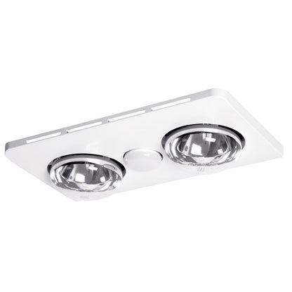 Essence 2 2 Heat 3 in 1 Bathroom Heater Exhaust Fan & 8w R63 4000K LED Light - White