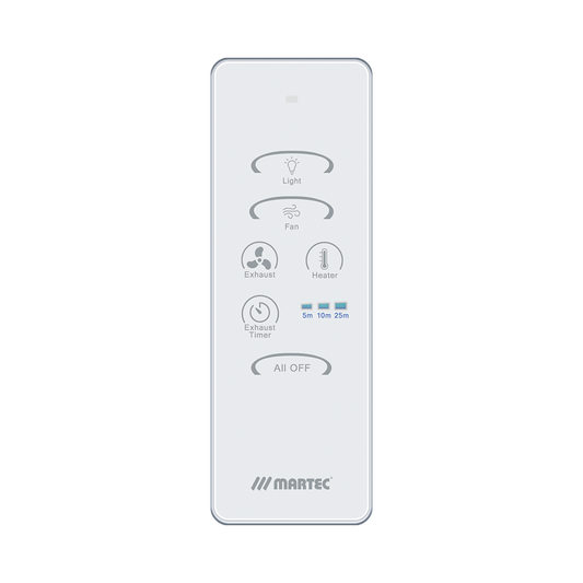 Remote Control Kit with Run on Timer to suit 4 in 1 PTC
Bathroom Heater Exhaust Fan Light