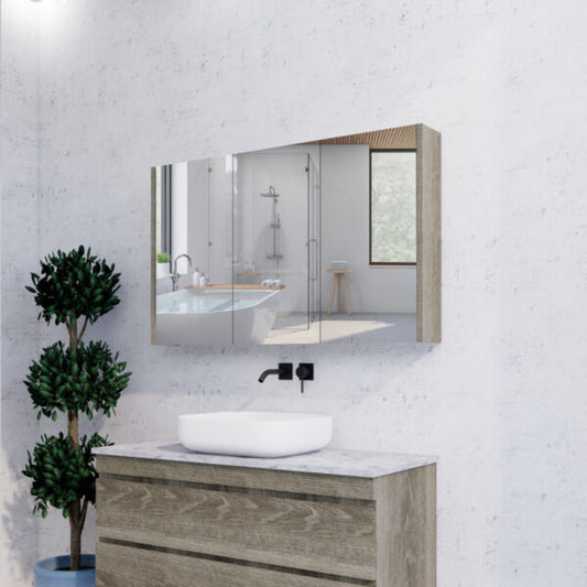 1200mm Dark Oak Shaving Cabinet -W1200xH720xD150