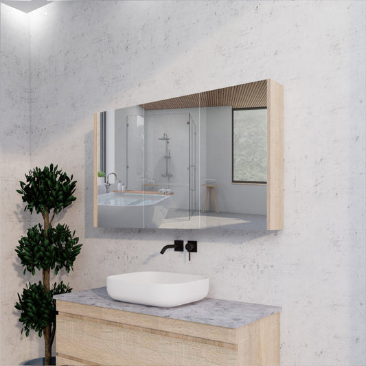 1200mm Light Oak Shaving Cabinet -W1200xH720xD150