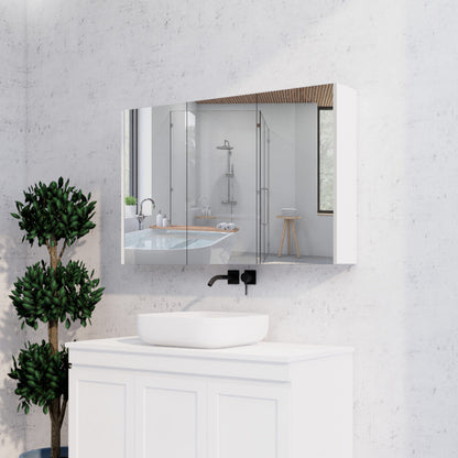 1200mm Matt White Shaving Cabinet -W1200xH720xD150
