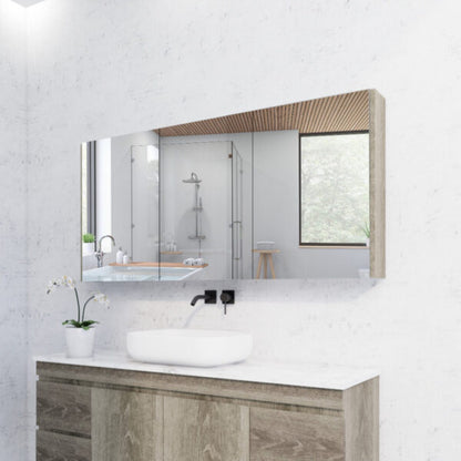 1500mm Dark Oak Shaving Cabinet -W1500xH720xD150