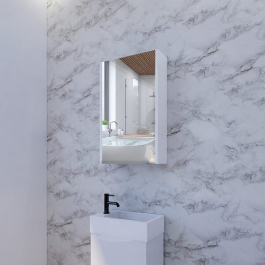 450mm Gloss White Shaving Cabinet -W450xH720xD150