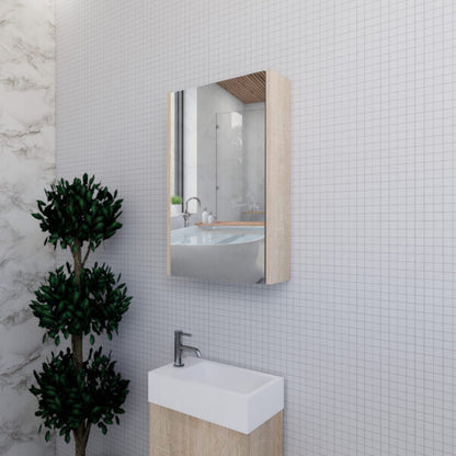 450mm Light Oak Shaving Cabinet -W450xH720xD150