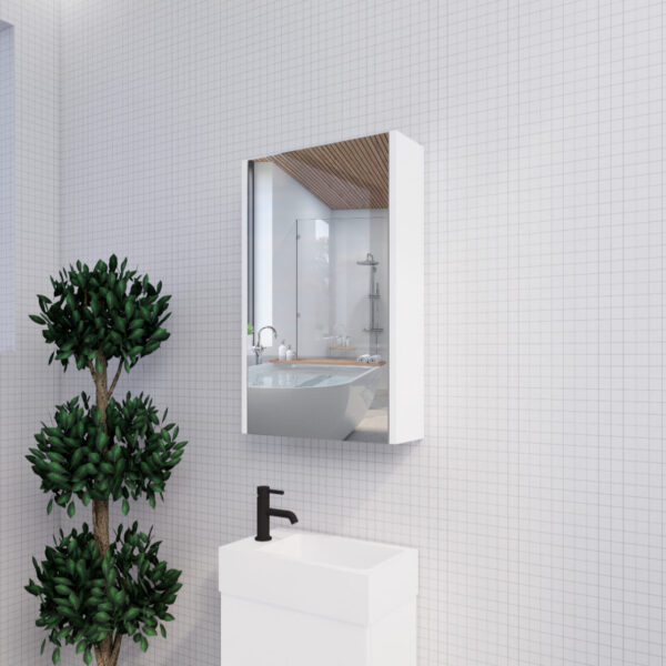 450mm Matt White Shaving Cabinet -W450xH720xD150