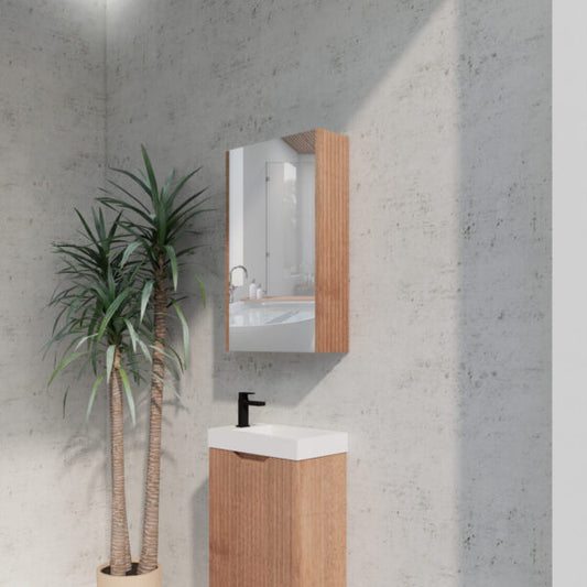 450mm Soild Timber Fluted Shaving Cabinet -W450xH720xD150