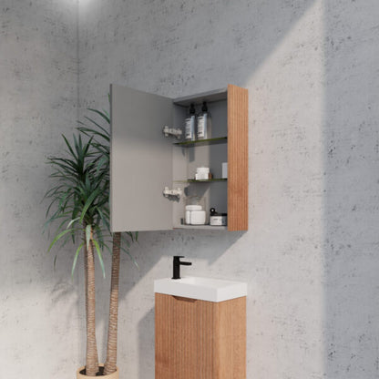450mm Soild Timber Fluted Shaving Cabinet -W450xH720xD150