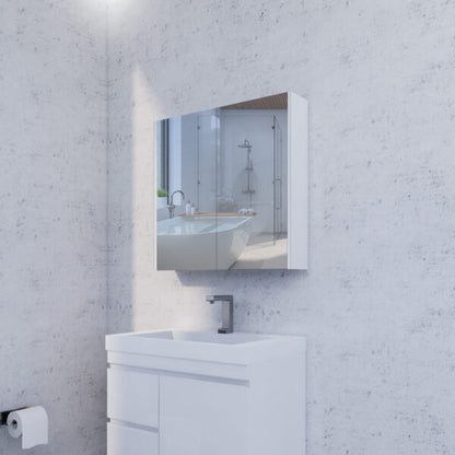 750mm Gloss White Shaving Cabinet -W750xH720xD150