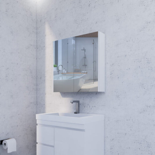 750mm Gloss White Shaving Cabinet -W750xH720xD150