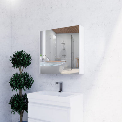 750mm Matt White Shaving Cabinet -W750xH720xD150