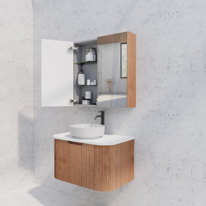 750mm Soild Timber Fluted Shaving Cabinet -W750xH720xD150