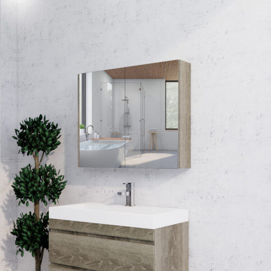 900mm Dark Oak Shaving Cabinet -W900xH720xD150