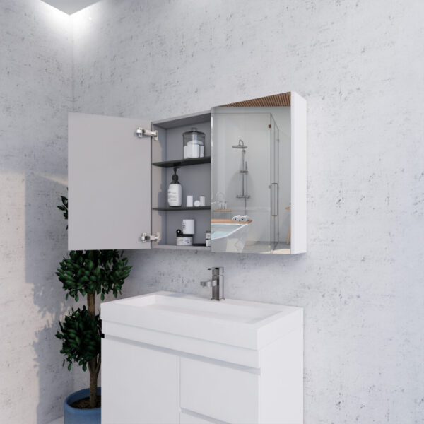 900mm Gloss White Shaving Cabinet -W900xH720xD150