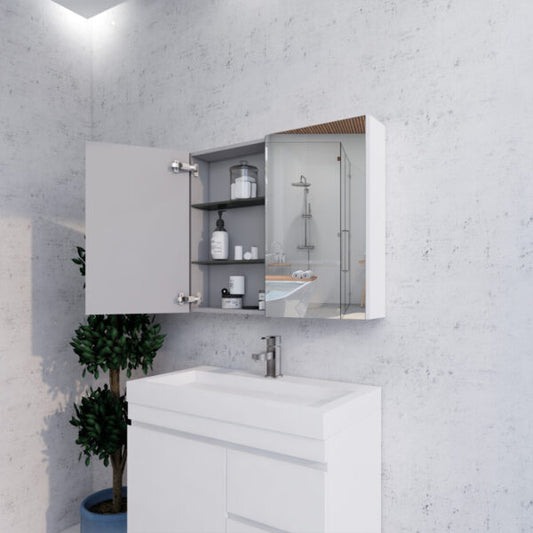 900mm Gloss White Shaving Cabinet -W900xH720xD150