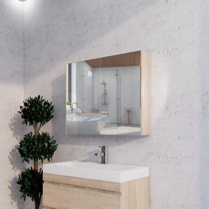 900mm Light Oak Shaving Cabinet -W900xH720xD150