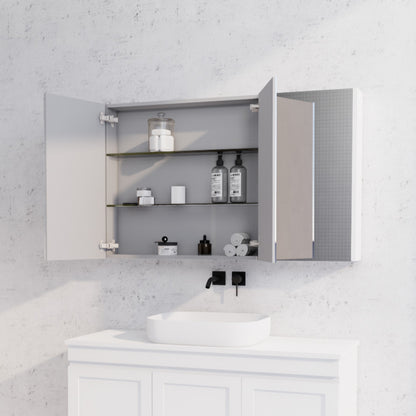 1200mm Matt White Shaving Cabinet -W1200xH720xD150