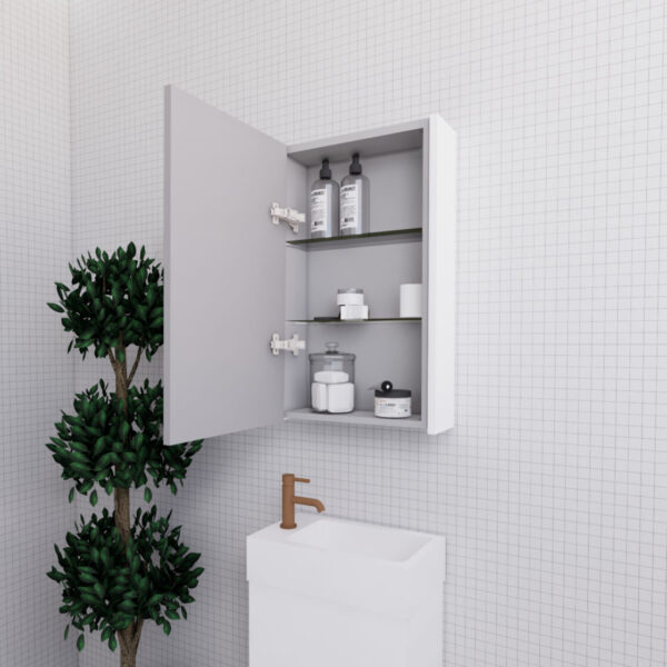 450mm Matt White Shaving Cabinet -W450xH720xD150