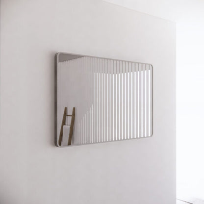 Rectangle Framed Mirrors 40mm Depth Frame Brushed Nickel 1200x800mm