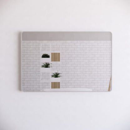 Rectangle Framed Mirrors 40mm Depth Frame Brushed Nickel 1200x800mm