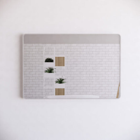 1200mm Brushed Nickel Framed Plain Mirror - Brushed Nickel
