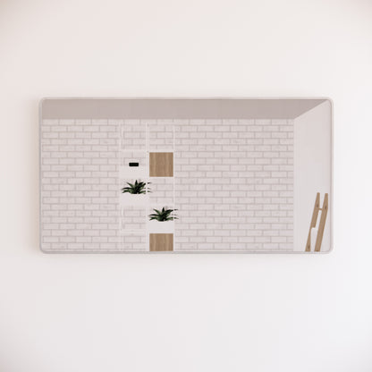 Rectangle Framed Mirrors 40mm Depth Frame Brushed Nickel 1500x800mm