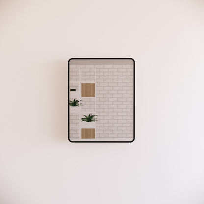 Rectangle Framed Mirrors 40mm Depth Frame Matt Black 750x600mm