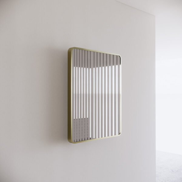 Rectangle Framed Mirrors 40mm Depth Frame Brushed Gold 750x600mm