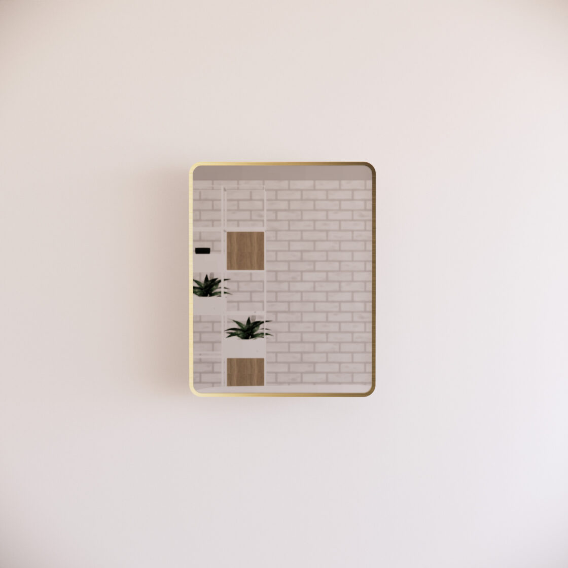 Rectangle Framed Mirrors 40mm Depth Frame Brushed Gold 750x600mm