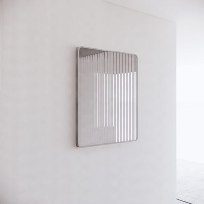 Rectangle Framed Mirrors 40mm Depth Frame Brushed Nickel 750x600mm