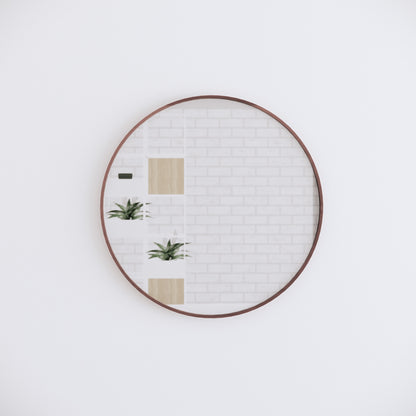 Round Framed Mirrors 40mm Depth Frame Brushed Copper 600x600mm