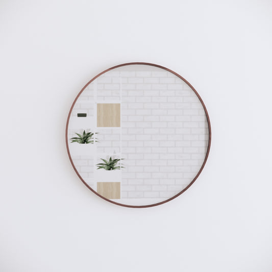 Round Framed Mirrors 40mm Depth Frame Brushed Copper 600x600mm