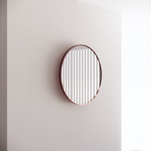 Round Framed Mirrors 40mm Depth Frame Brushed Copper 600x600mm