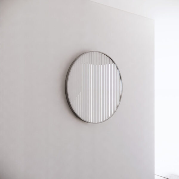 Round Framed Mirrors 40mm Depth Frame Brushed Nickel 800x800mm
