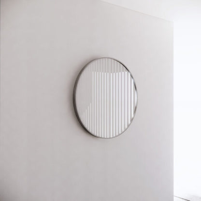 Round Framed Mirrors 40mm Depth Frame Brushed Nickel 800x800mm