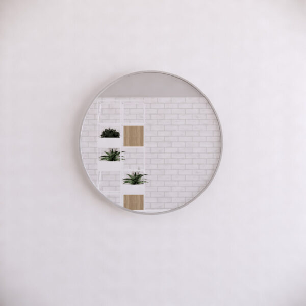 Round Framed Mirrors 40mm Depth Frame Brushed Nickel 800x800mm