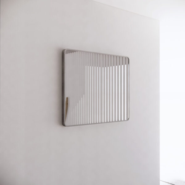 Rectangle Framed Mirrors 40mm Depth Frame Brushed Nickel 750x600mm