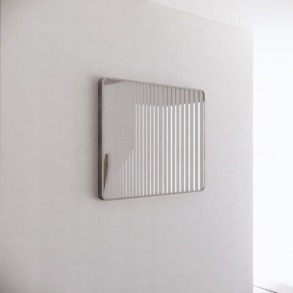 Rectangle Framed Mirrors 40mm Depth Frame Brushed Nickel 750x600mm