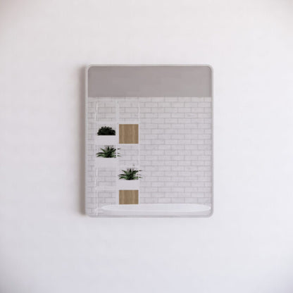 Rectangle Framed Mirrors 40mm Depth Frame Brushed Nickel 750x600mm