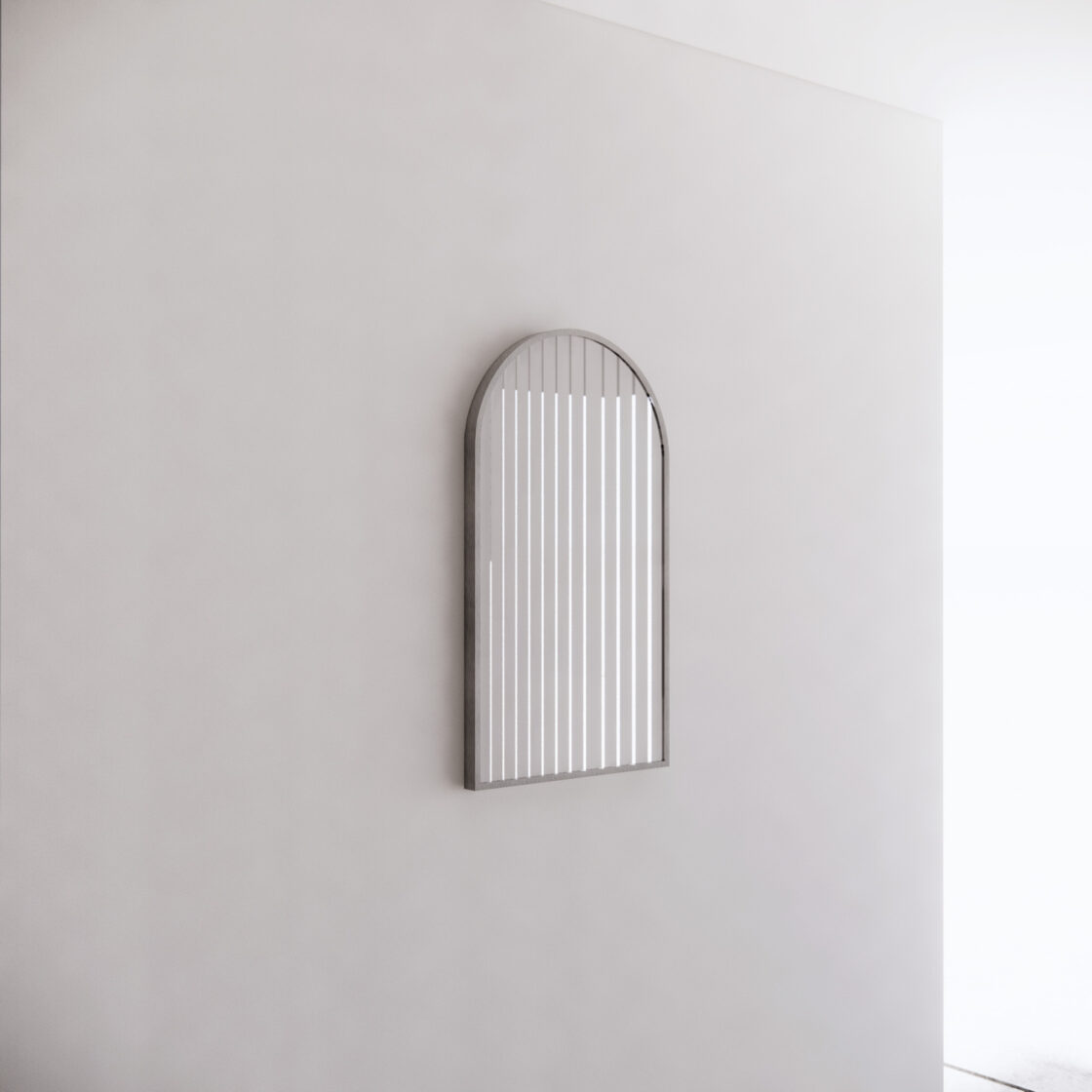 450mm Framed Non-LED - Brushed Nickel - 450 x 800 x 45