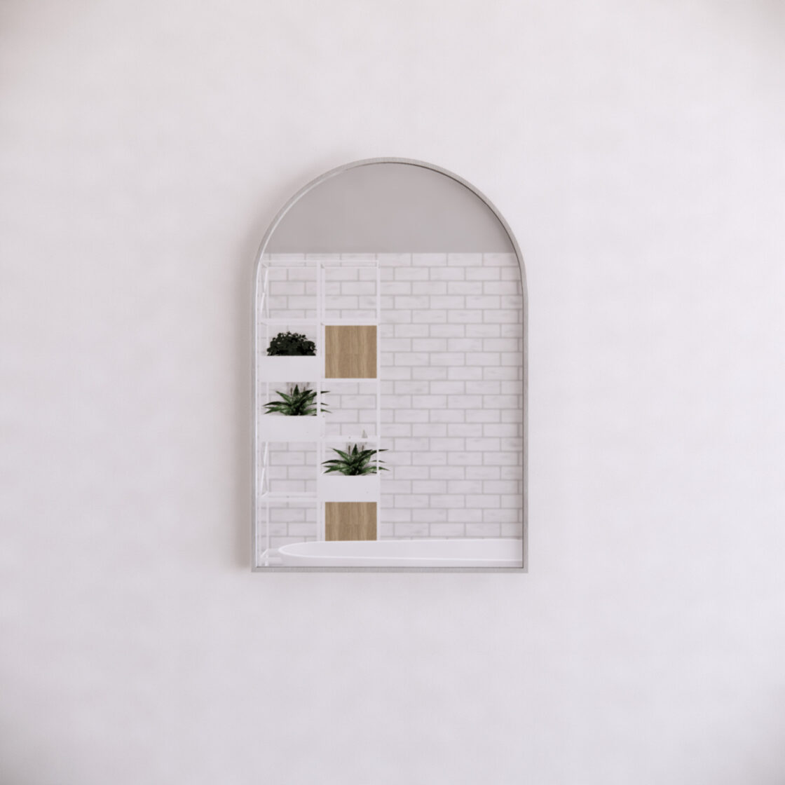 600mm Framed Non-LED - Brushed Nickel - 600 x 900 x 45