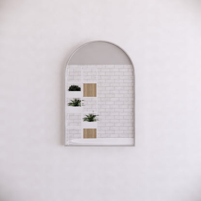 600mm Framed Non-LED - Brushed Nickel - 600 x 900 x 45