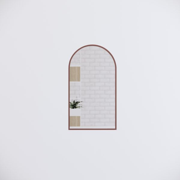 Arch Framed Mirrors 40mm Depth Frame Brushed Copper 450x800mm