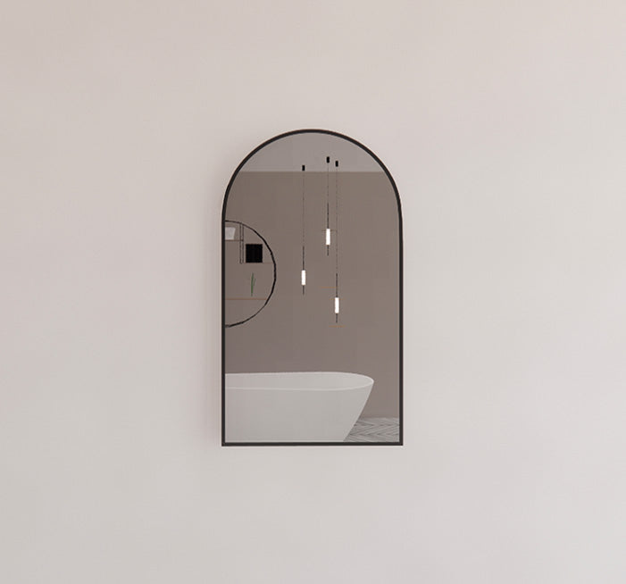 450mm Framed Non-LED - Black - 450 x 800 x 45