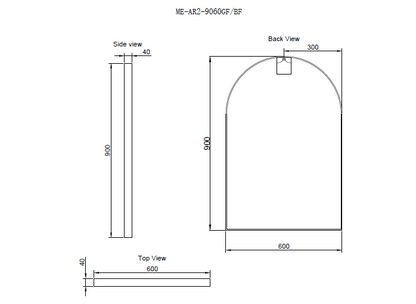 Arch Framed Mirrors 40mm Depth Frame Brushed Copper 600x900mm