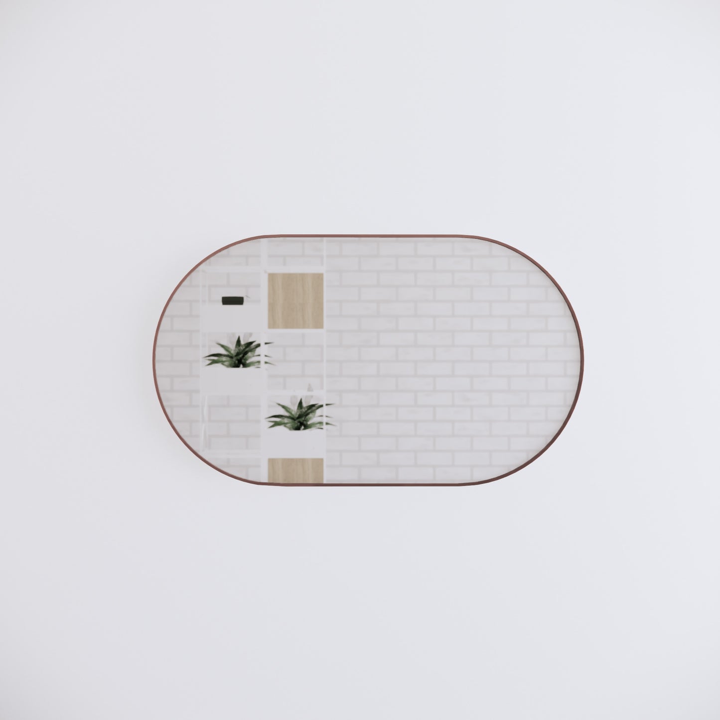 Oval Framed Mirrors 40mm Depth Frame Brushed Copper 1200x700mm