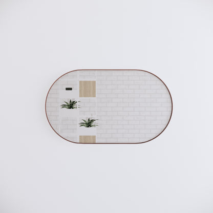 Oval Framed Mirrors 40mm Depth Frame Brushed Copper 1200x700mm